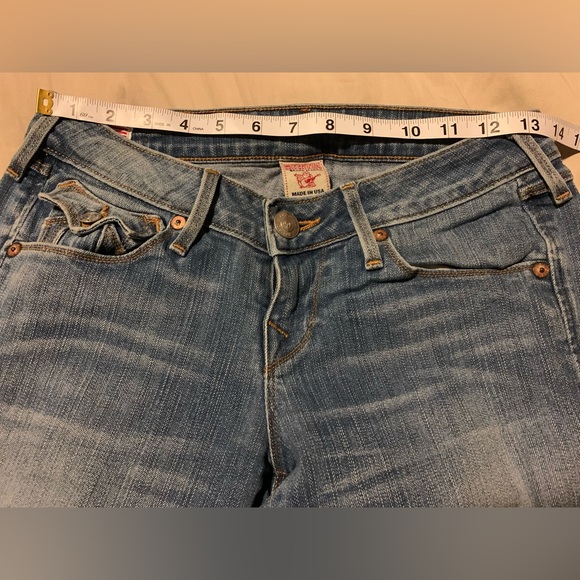 True Religion Becky Bootcut Flare jeans size 26 Medium Wash Made in USA 90s Y2K - Picture 12 of 14